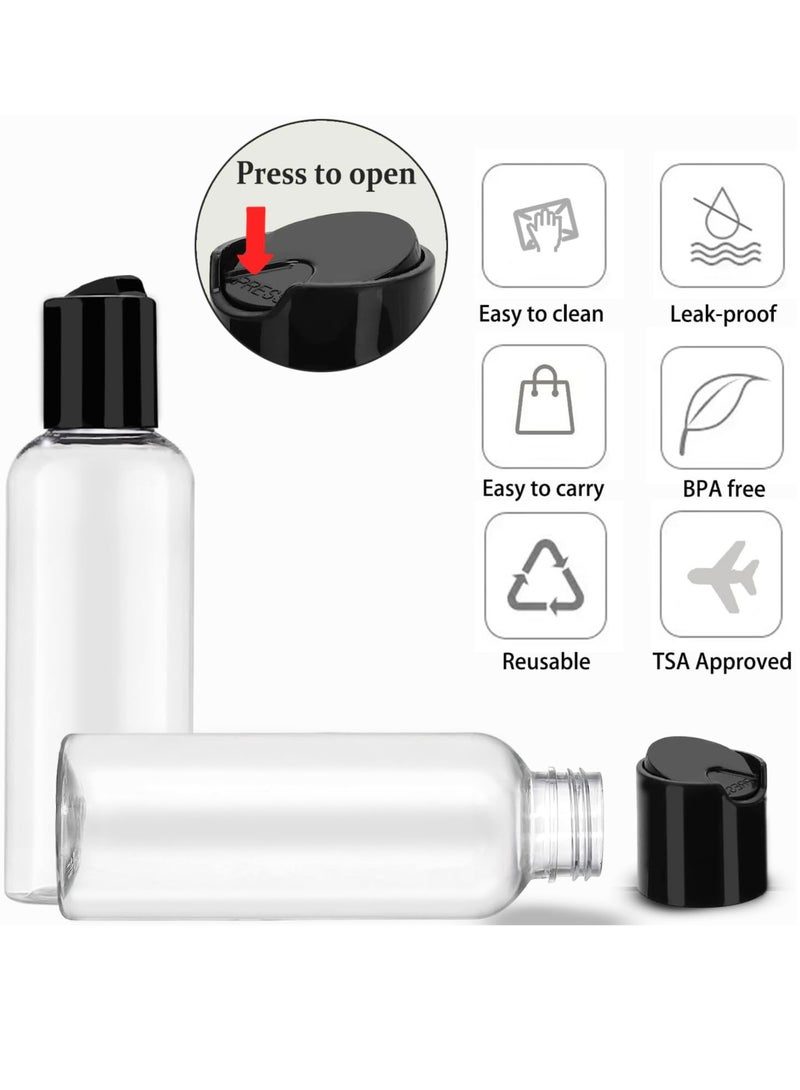 Travel Bottles for Toiletries, Leakproof Plastic Empty Travel Size Bottles Containers with Labels(5 Pack,100ml)  - Image 2
