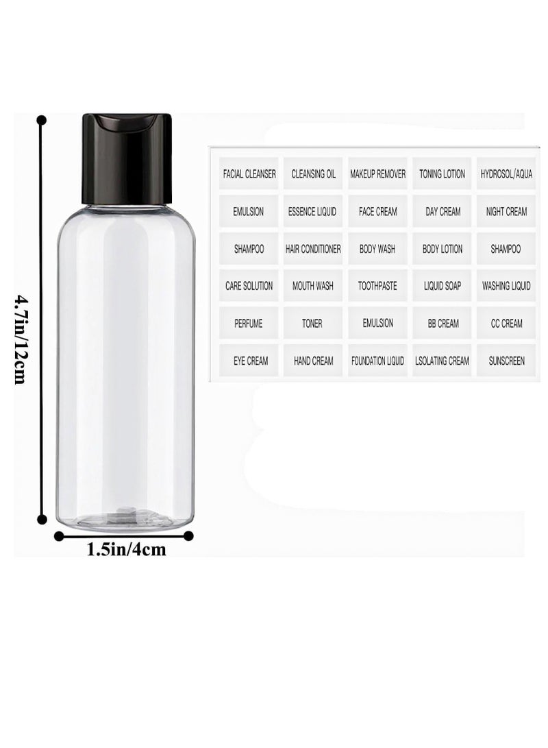 Travel Bottles for Toiletries, Leakproof Plastic Empty Travel Size Bottles Containers with Labels(5 Pack,100ml)  - Image 3