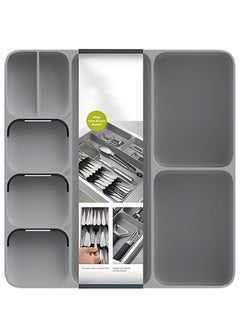 Kitchen Cutlery Tray with 7 Compartments Silverware Utensils Organizer with Grooved Multi-Functional Kitchen Drawer Organizer Storage for Kitchen Office Bathroom Supplies (Gray) - pzsku/ZF776B06BB3981C0796ABZ/45/_/1726824477/7b0499ef-9c63-459d-8c7b-ef6bbfdcfca7