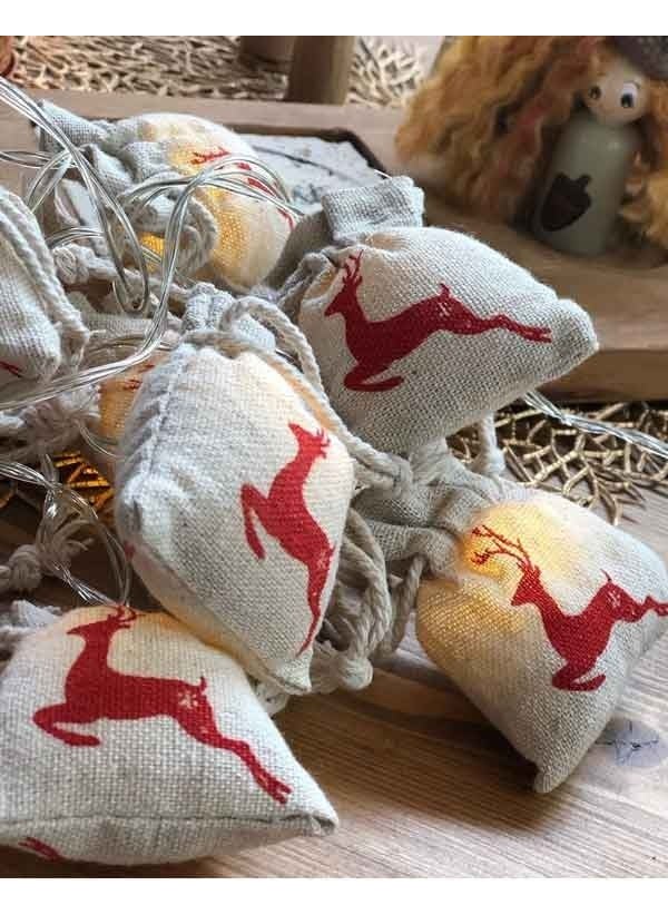 By-Lamp Deer Figured Christmas Sack Lights  - Image 1