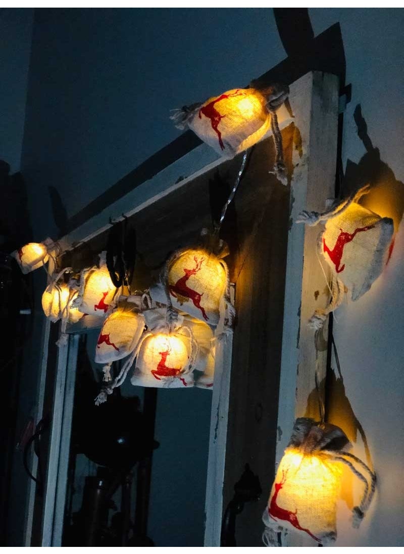 By-Lamp Deer Figured Christmas Sack Lights  - Image 2