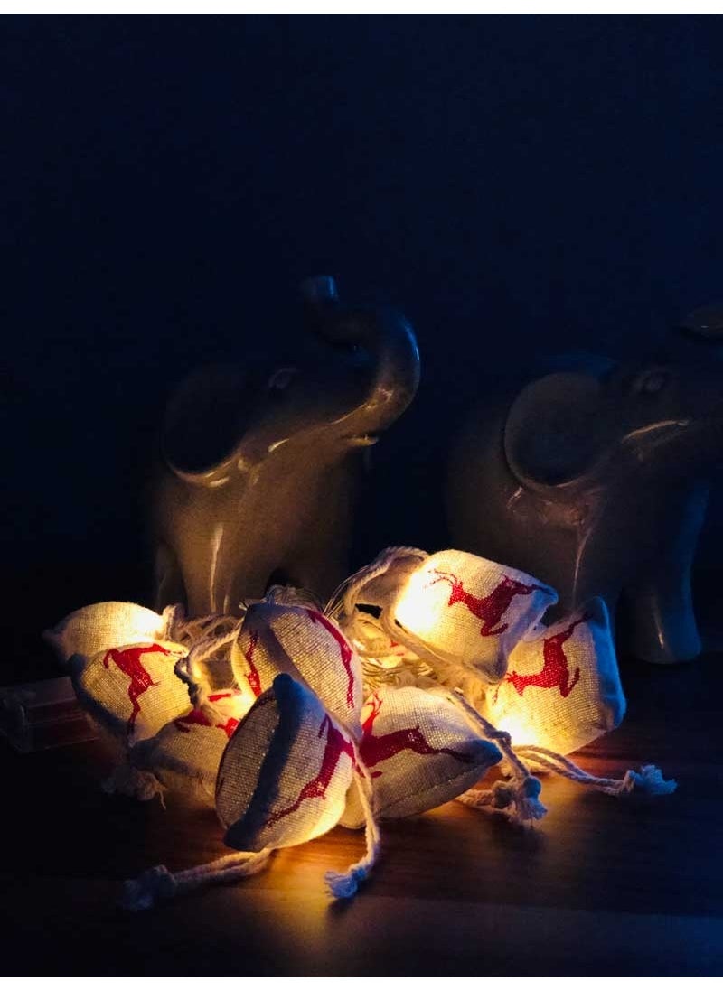 By-Lamp Deer Figured Christmas Sack Lights  - Image 3