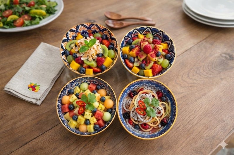 FLAVION Specific Style Ceramic Bowl Set – Porcelain Bowls with Elegant Japanese Style Decorative Tableware for Serving Rice, Dessert, Soup, Snacks,Salads – Microwave Safe (Pack of 2) - Image 3