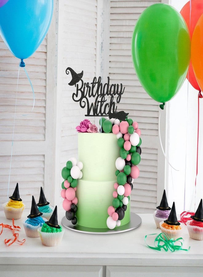 ASTARON 32 Pcs Ball Cake Topper Decorations Mini Balloons Birthday Cake Toppers Foam Balls Sticks Witch Themed Party Decorations Witch Party Cake Picks Decorations (Pink Green Black) - Image 4