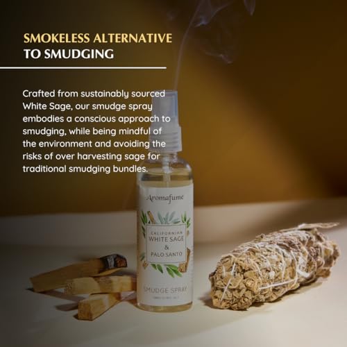 Aromafume White Sage & Palo Santo Smudge Spray by Aromafume | 100ml/3.3 oz | Cleansing Negative Energy & Protection | Non-Toxic | Spiritual Cleansing & Smokeless Smudging - Image 3