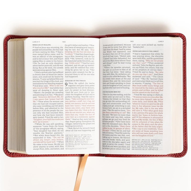 NASB Large Print Compact Reference Bible, Burgundy LeatherTouch, Red Letter, Presentation Page, Cross-References, Full-Color Maps, Easy-to-Read Bible Karmina Type - Image 3