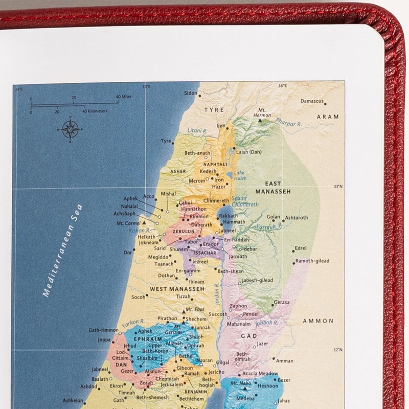 NASB Large Print Compact Reference Bible, Burgundy LeatherTouch, Red Letter, Presentation Page, Cross-References, Full-Color Maps, Easy-to-Read Bible Karmina Type - Image 4