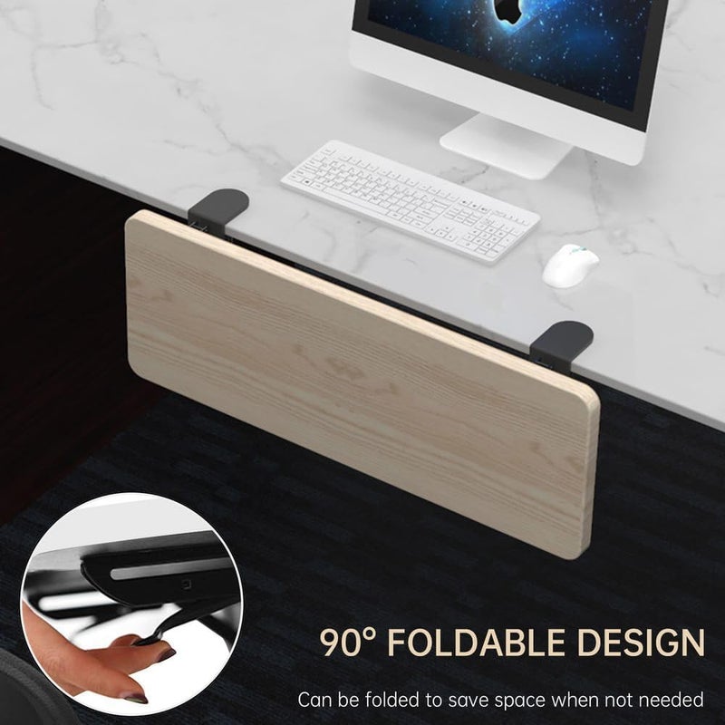 WITPOCE OUGIC Ergonomic Desk Extension Tray, 21.65 x 9.5 Inch Desk Extension Tray, Punch-Free Clamp, Foldable Keyboard Drawer Tray, Computer Wrist Rest Support, Elbow Support for - Image 5