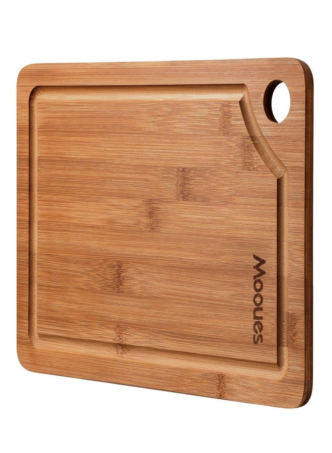 Mooues Bamboo Cutting Board, Durable Wood Chopping Boards for Kitchen, Reversible with Juice Groove, Wooden Cutting Boards for Chopping & Serving, 12" x 8" - 0.6" Thick - Image 1