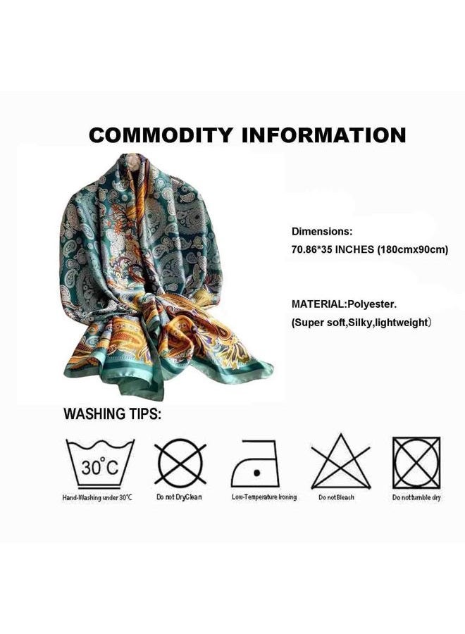 Acotavie Scarfs for Women Dressy Fashion Scarves Long Floral Pattern Scarf Lightweight Sunscreen Shawls, C043, 70.86 inches x 35 inches - Image 4