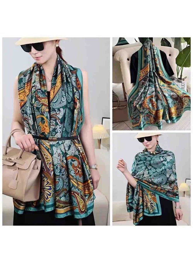 Acotavie Scarfs for Women Dressy Fashion Scarves Long Floral Pattern Scarf Lightweight Sunscreen Shawls, C043, 70.86 inches x 35 inches - Image 3
