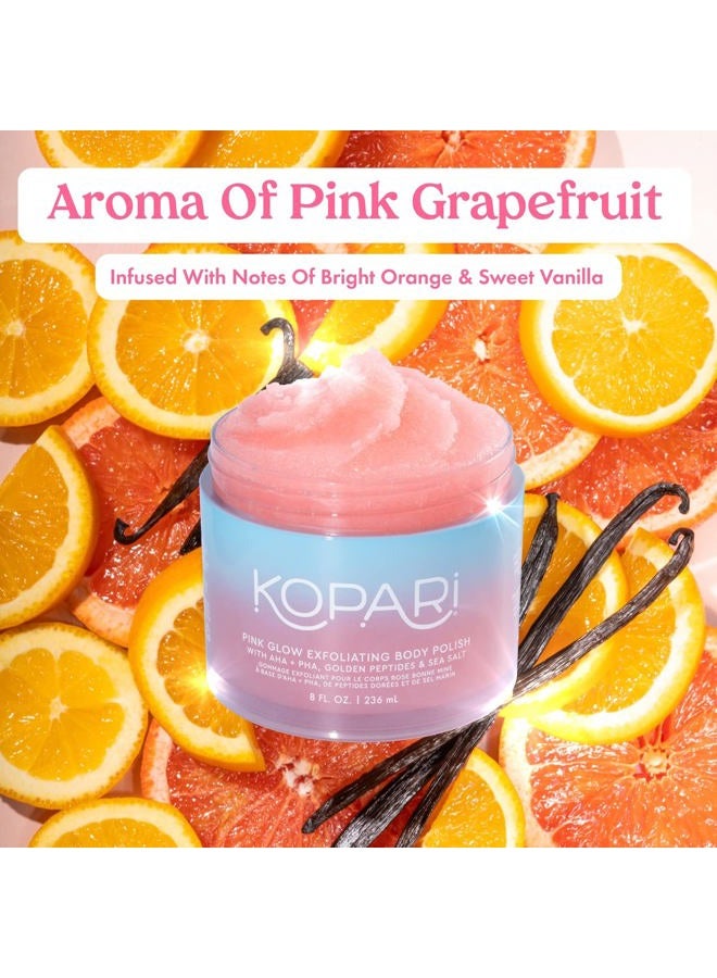 Kopari Pink Glow Exfoliating Body Polish, AHA Vegan Body Scrub for Women, Gentle and Effective, Pink Haze, 8 oz - Image 4