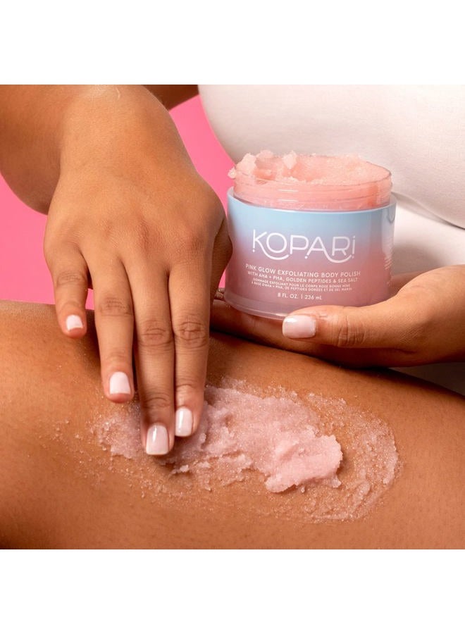 Kopari Pink Glow Exfoliating Body Polish, AHA Vegan Body Scrub for Women, Gentle and Effective, Pink Haze, 8 oz - Image 5