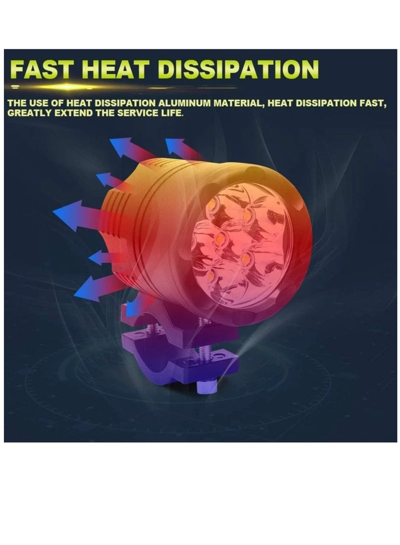 Loquat Motorcycle Spotlight LED Headlights Yellow White 3000k 6000K Auxiliary Faro LED Moto Assemblies Lamp 12V Driving Fog Light 2Pcs With on - Image 4