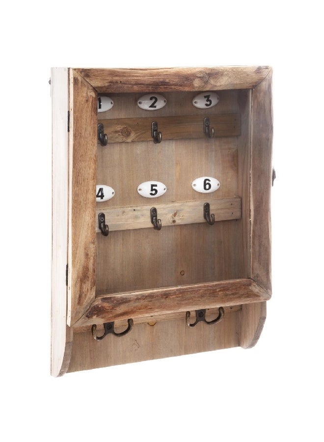 atmosphera Ornella Wooden Decorative Key Box Brown and Beige 27 x 38 cm 167027  - Image 1