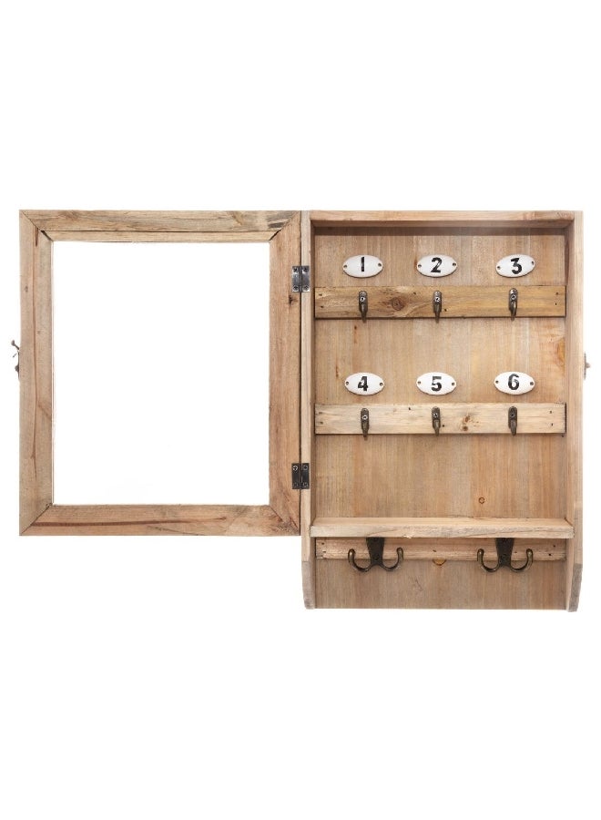 atmosphera Ornella Wooden Decorative Key Box Brown and Beige 27 x 38 cm 167027  - Image 2