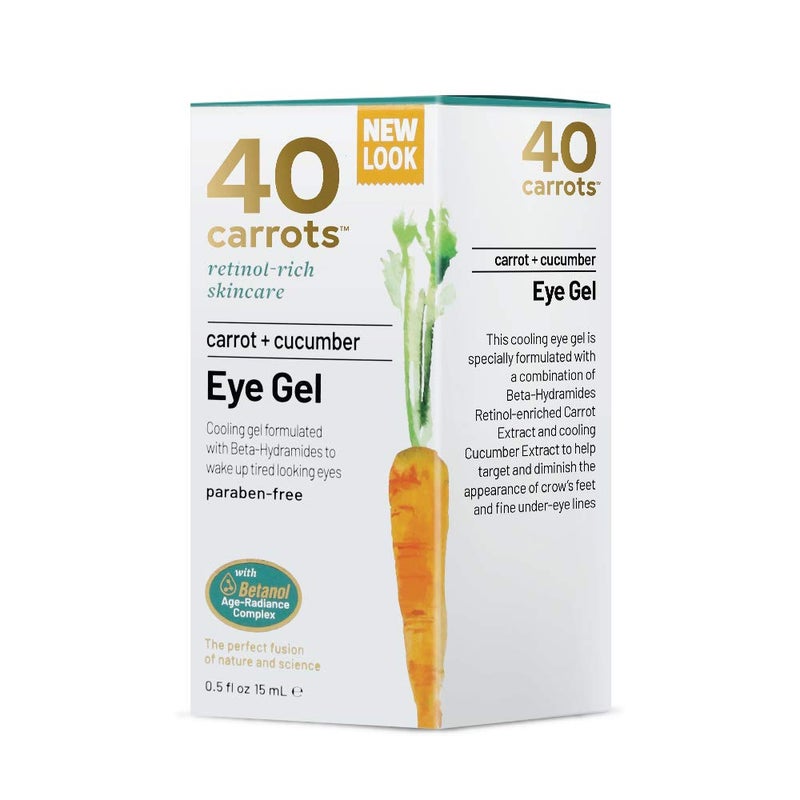 40 Carrots Carrot & Cucumber Eye Gel with Retinol for All Skin Types - Smooths Fine Lines & Reduces Wrinkles, Crow's Feet, Dark Circles, Under Eye Bags | Paraben Free (0.5 fl oz) - Image 2