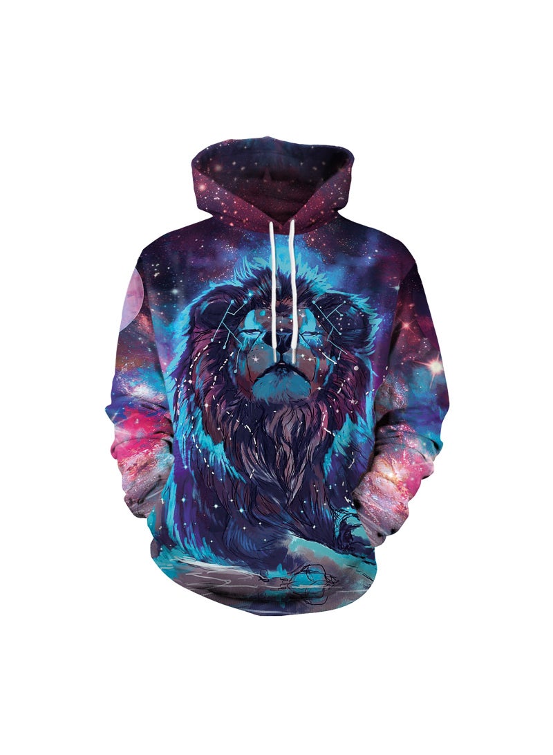 Loquat Star Sky Leo Large Long Sleeve Hooded Sweater - Image 1