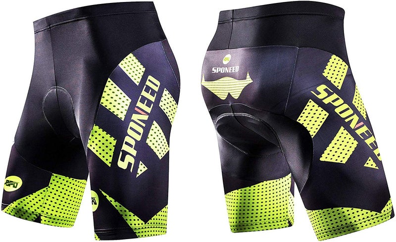 sponeed Cycle Shorts Men Padded Biking Pants Bicycle Bottoms Triathlon Uniforms US XXXL Green - Image 2