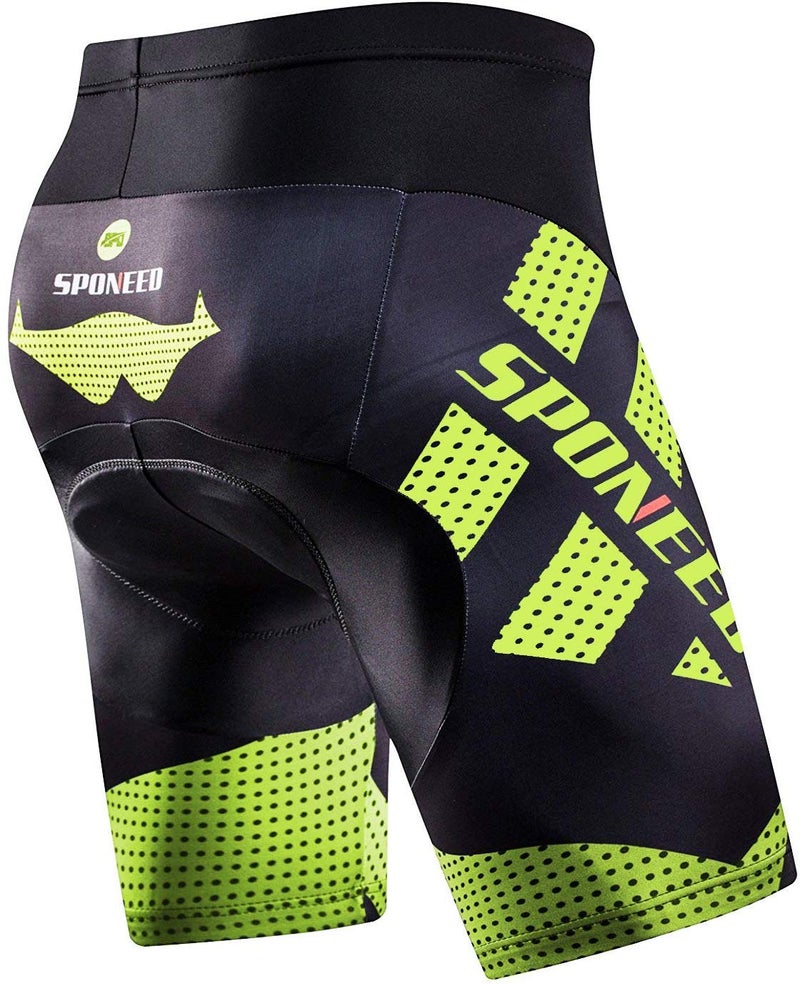 sponeed Cycle Shorts Men Padded Biking Pants Bicycle Bottoms Triathlon Uniforms US XXXL Green - Image 4