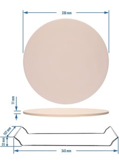 Premify Pizza Stone Set For Oven And Grill, 13 Inch Round Ceramic Pizza Grilling Stone Oven Baking Stone With Serving Rack  - Image 2