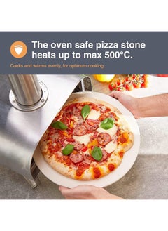 Premify Pizza Stone Set For Oven And Grill, 13 Inch Round Ceramic Pizza Grilling Stone Oven Baking Stone With Serving Rack  - Image 5
