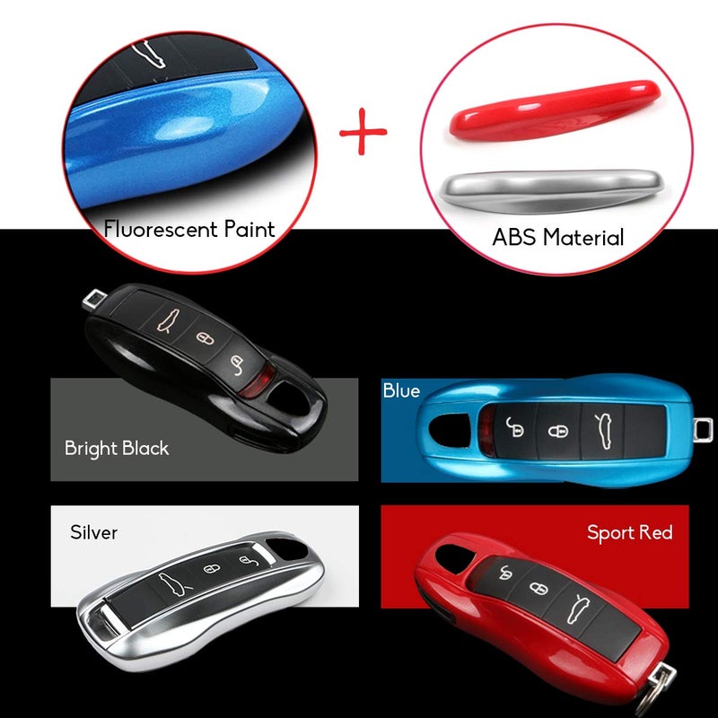 Jaronx 3PCS Remote Key Covers for Boxster Turbo Cayenne Panamera Macan Cayman 911 ,Glossy Red Key Fob Shell Cover Painted Keyless Entry Skin Protectors - Image 4