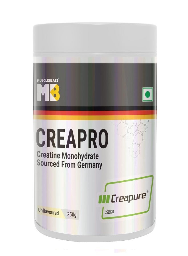 مسل بلايز مسحوق كرياتين مونوهيدرات MuscleBlaze CreaPRO مع Creapure، بدون نكهة (83 حصة، 250 غرام) - Image 1