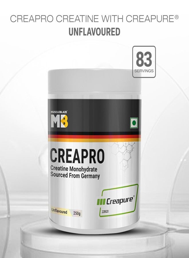 مسل بلايز مسحوق كرياتين مونوهيدرات MuscleBlaze CreaPRO مع Creapure، بدون نكهة (83 حصة، 250 غرام) - Image 3