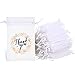 Shappy 100 Pcs Thank You Sheer Bags Organza Bags 4 x 6 Small Jewelry Present Pocket with Drawstring Bulk Mesh Wedding Party Favor Pocket for Sachet Jewelry Makeup Organza Favor BagWhite - Image 1