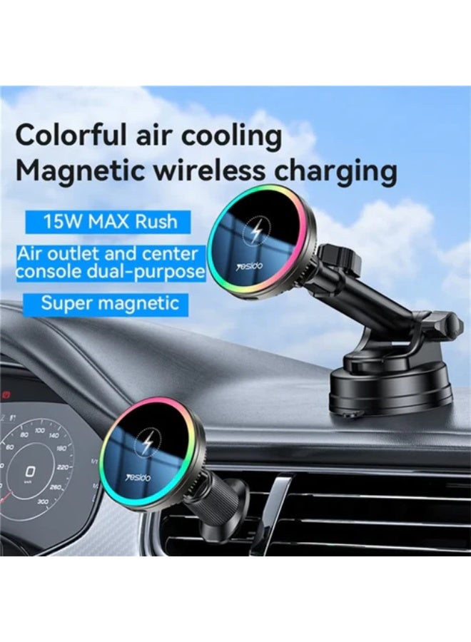Yesido C315 Car Wireless Charger Set Suction Cup 15W Fast Charging Stand - Image 2