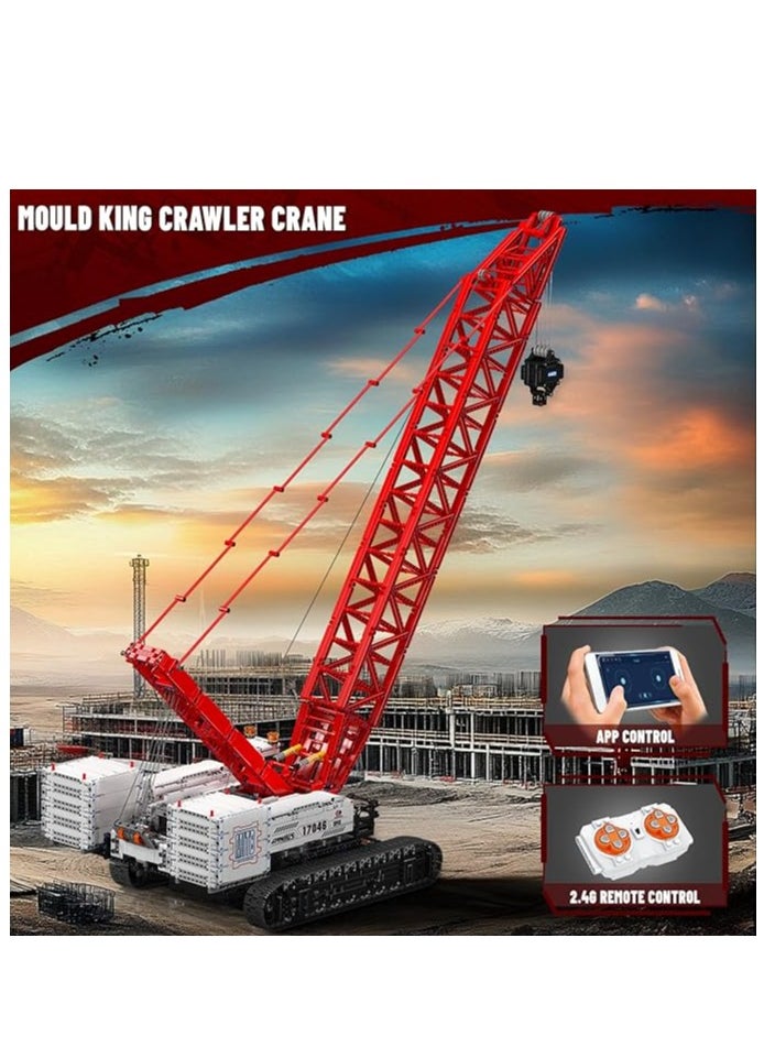 mould king 17046 Crawer Crane LR16000 Building Block Kits, MOC Mobile Crane Heavy-Duty Cranes Model Sets to Build, APP Control Large Engineering Vehicles, Collectible Set for Adults (4494+ Pieces)  - Image 2