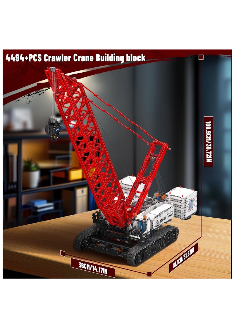 mould king 17046 Crawer Crane LR16000 Building Block Kits, MOC Mobile Crane Heavy-Duty Cranes Model Sets to Build, APP Control Large Engineering Vehicles, Collectible Set for Adults (4494+ Pieces)  - Image 3