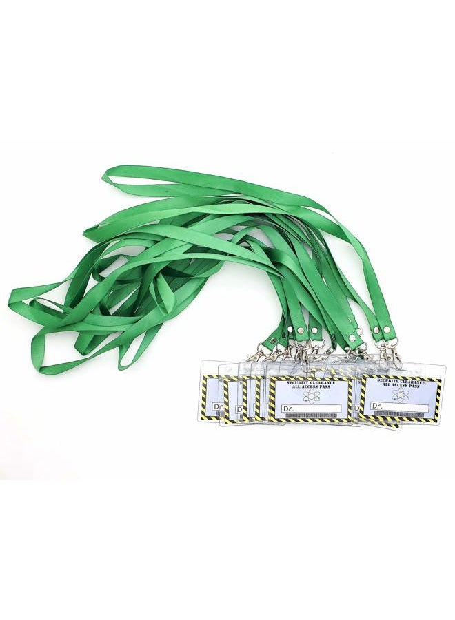L LIFETIME Science Party Favors Kids Lanyards -12 pack Mad Scientist Theme Party Supply Decorations, Doctor Security Clearance Personalize Label in Plastic Tag Holder with Green Straps - Image 4