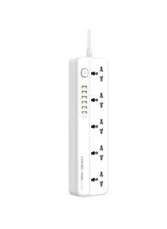 TIGER SC5614 Power Strip – 5 AC Outlets & 6 USB Charging Ports, 2m Long Extension Cord, Surge Protector for Home & Office, Multi-Outlet Power Strip with Overload Protection  - Image 1