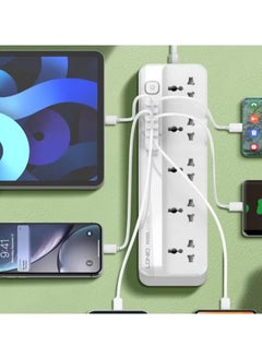 TIGER SC5614 Power Strip – 5 AC Outlets & 6 USB Charging Ports, 2m Long Extension Cord, Surge Protector for Home & Office, Multi-Outlet Power Strip with Overload Protection  - Image 5
