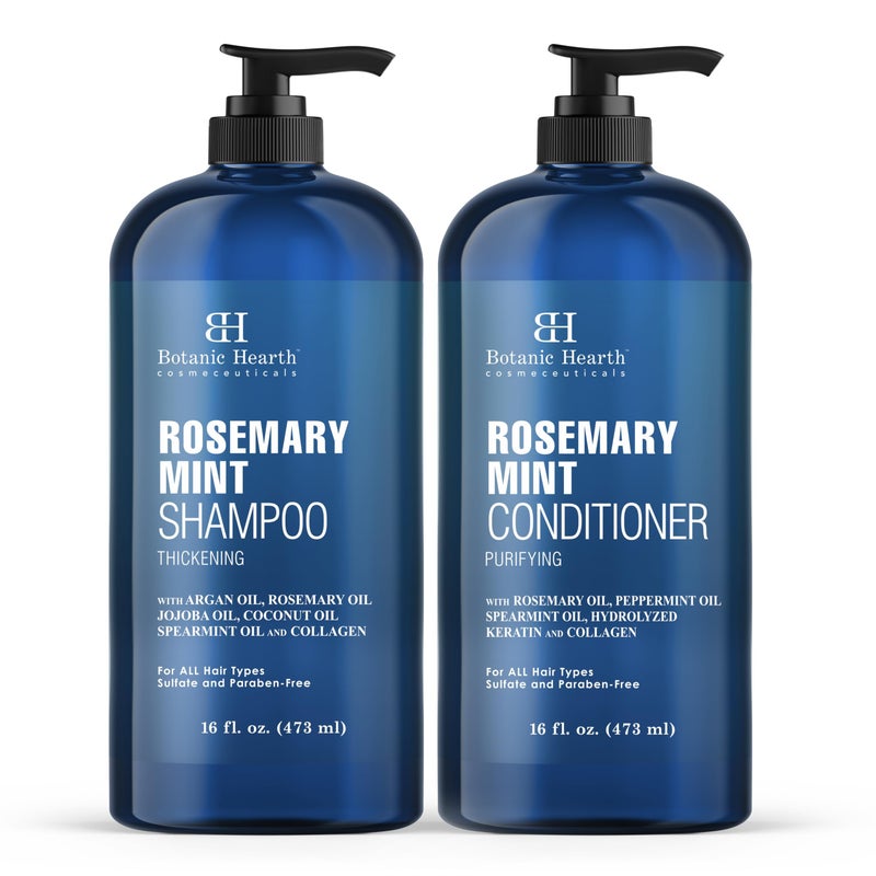 Botanic Hearth Rosemary Mint Shampoo and Conditioner Set, Thickening Formula, Promotes Hair Growth and Scalp Health Sulfate Free & Paraben Free, for Men & Women | 16 fl oz each - Image 1