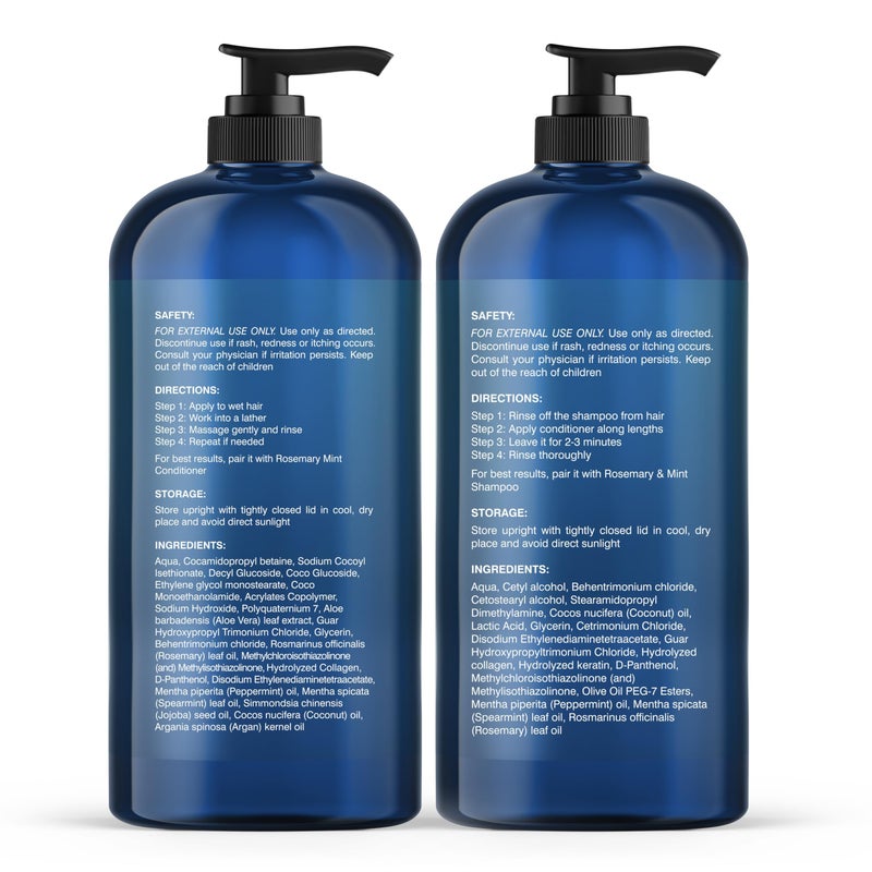 Botanic Hearth Rosemary Mint Shampoo and Conditioner Set, Thickening Formula, Promotes Hair Growth and Scalp Health Sulfate Free & Paraben Free, for Men & Women | 16 fl oz each - Image 2