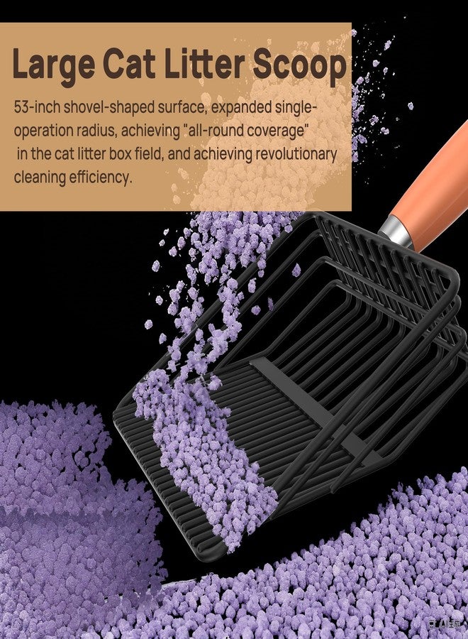 UNISOLODECHO Heavy Duty Metal Cat Litter Scoop with Holder - Broom and Dustpan Set - Quick-Sifting Mesh for Clump-Free Cleaning, Compatible with Most Litter Types - Image 5