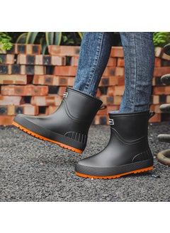 Generic Korean Mid-Calf Rain Boots Casual Non-Slip Waterproof Black 