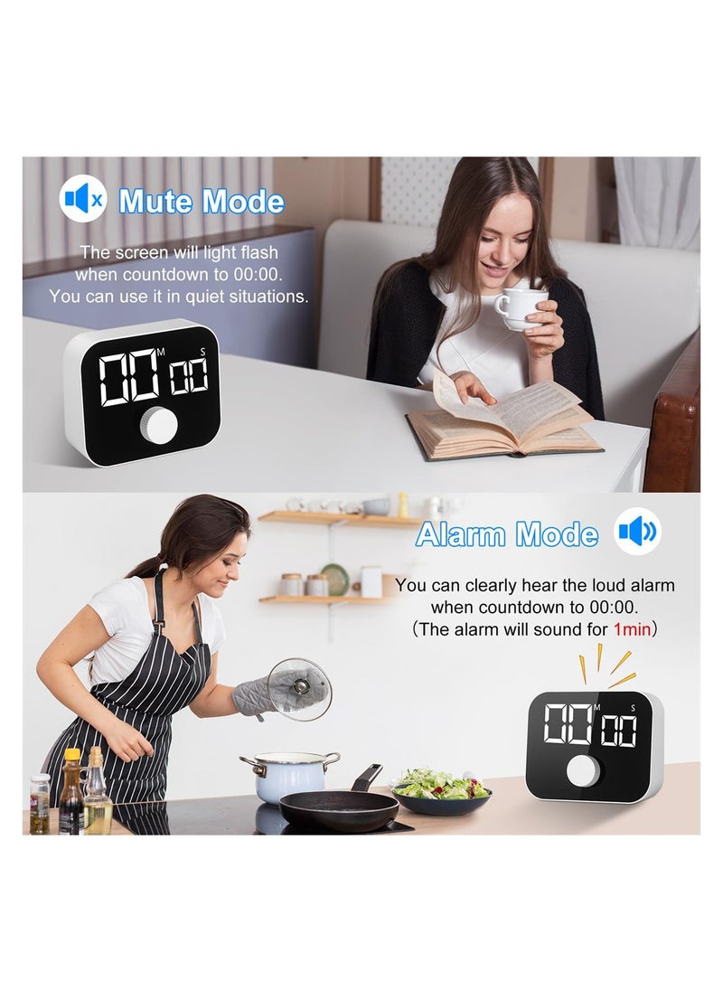 SYOSI - Digital Kitchen Timer, Magnetic Countdown Count Up Timer with Large LED Display, Stopwatch Timer Volume Adjustable Kitchen Timers for  Baking Cooking BBQ Gym Exam Meeting Personal Care - Image 1