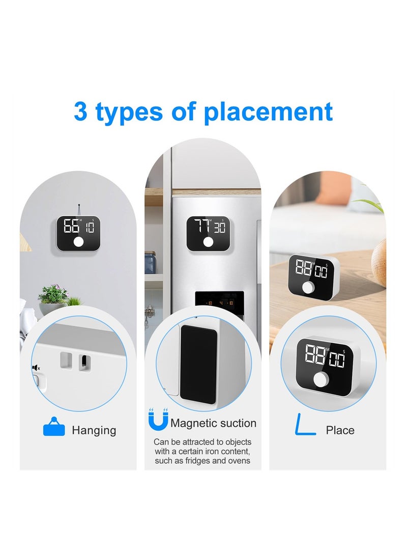 SYOSI Digital Kitchen Timer, Magnetic Countdown Count Up Timer with Large LED Display, Stopwatch Timer Volume Adjustable Kitchen Timers for  Baking Cooking BBQ Gym Exam Meeting Personal Care  - Image 4