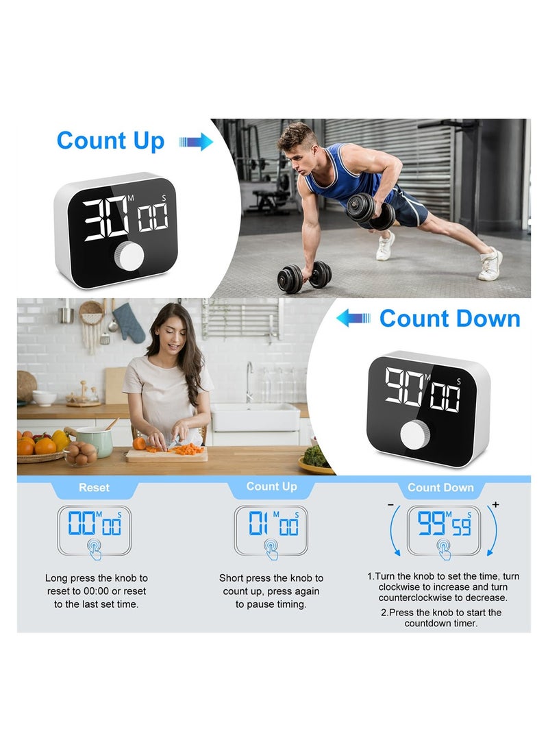 SYOSI - Digital Kitchen Timer, Magnetic Countdown Count Up Timer with Large LED Display, Stopwatch Timer Volume Adjustable Kitchen Timers for  Baking Cooking BBQ Gym Exam Meeting Personal Care - Image 1