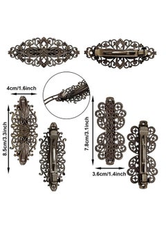 Geyoga Geyoga 6 Pieces Vintage Hair Barrettes for Women Retro French Flower Clips Metal Bronze Hair Pins for Women Hair Styling Accessories  - Image 2