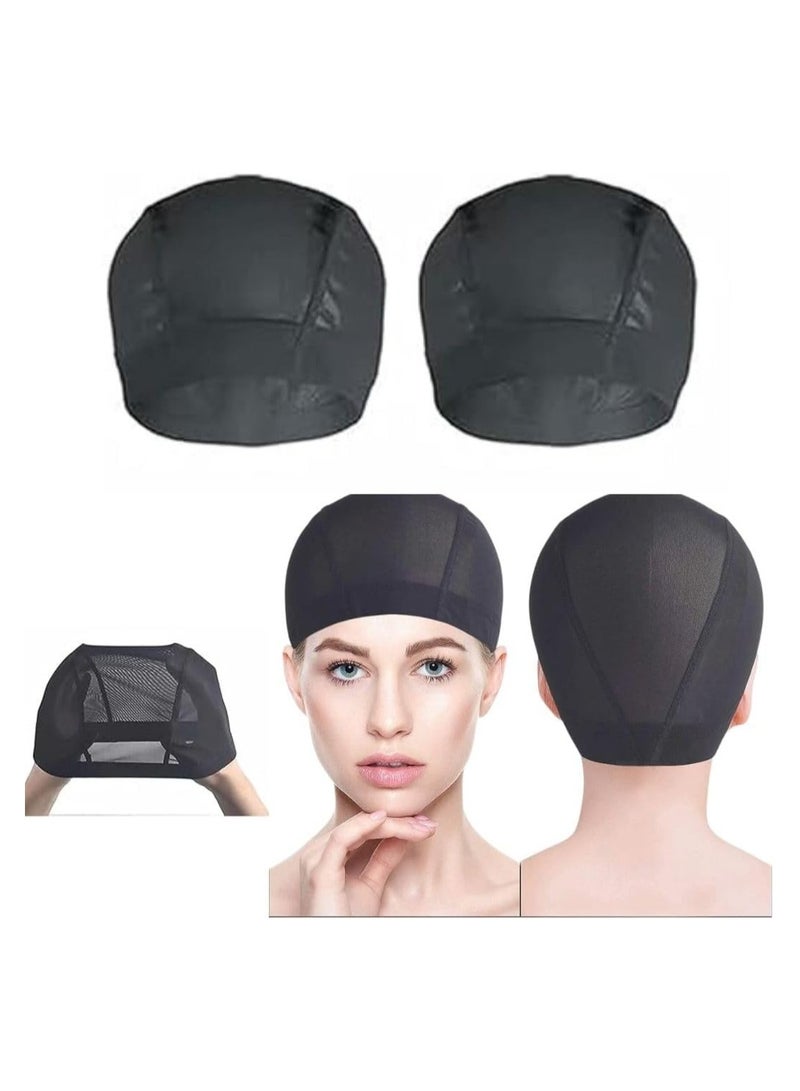 Estelle Wig Caps, 2 Pack Mesh Dome Cap for Wig Making  with Wide Elastic Band - Image 1