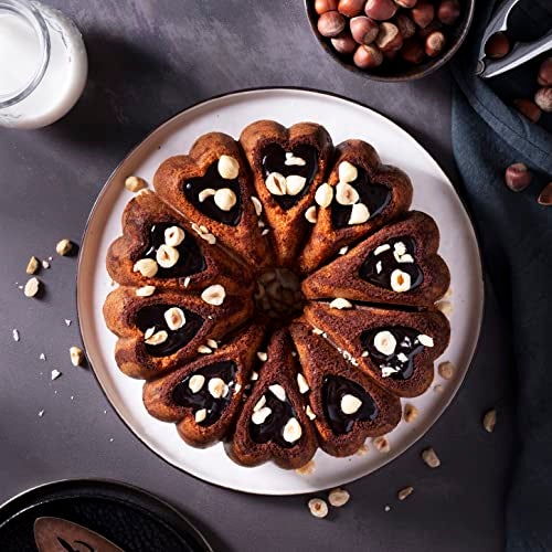 MIENCA Heart Shape Aluminum Cake Pan, Titanium Coating, Non-Stick, 12 Cups, Heavy Duty, Gifts for Mom, Molded Cake Pan, 10 Inch Baking Mold, Cast Aluminum Fluted Tube Pan, Easy to Clean (Gold) - Image 5