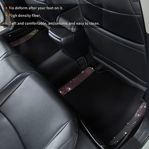 eing Breathable Universal Bling Anti Slip Car Floor Mat with Crystal Rhinestones for Women & Girls, Multicolor - Image 5