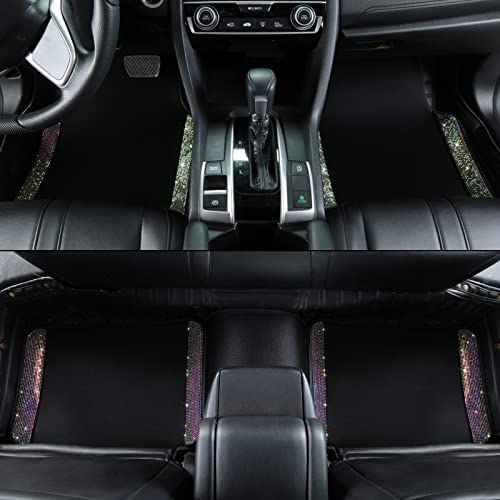 eing Breathable Universal Bling Anti Slip Car Floor Mat with Crystal Rhinestones for Women & Girls, Multicolor - Image 3