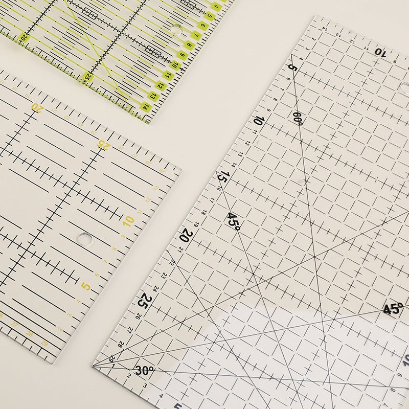 Acrylic Shaped Sewing Patchwork Ruler Cutting Ruler Two-Color Long Square Ruler Hollow Ruler Pvc Template - Image 3