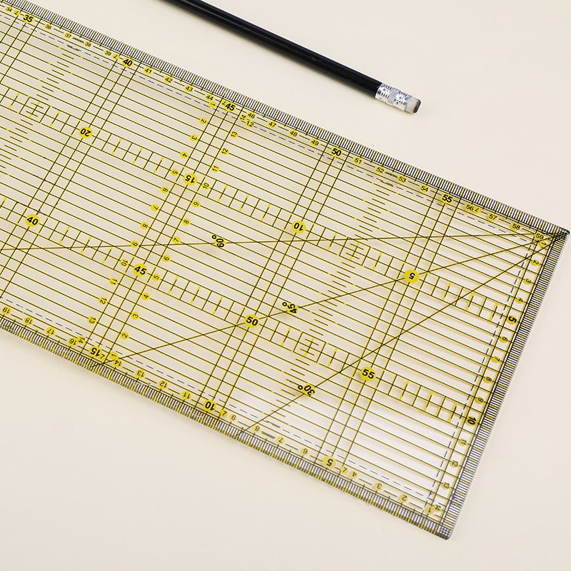 Acrylic Shaped Sewing Patchwork Ruler Cutting Ruler Two-Color Long Square Ruler Hollow Ruler Pvc Template - Image 4